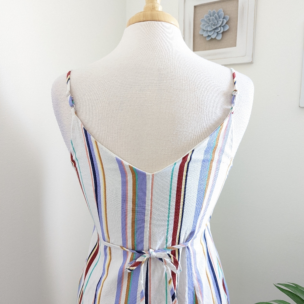 Lush Multicolor Stripe Button Down Wrap Mini Dres… - image 4